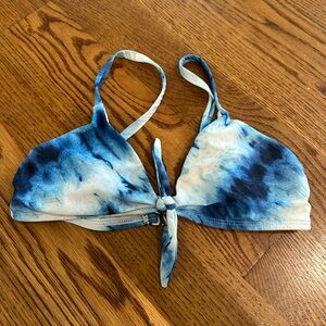 Splendid White and Blue Bikini Top